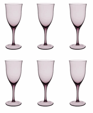 DARTINGTON CRYSTAL AURA 6 MULBERRY SHORT WINE GLASSES